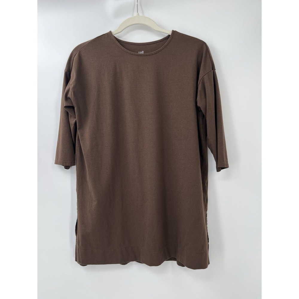 Women's Top J Jill Luxe Supima Ballet Sleeve Tunic XS Espresso Brown Chocolate